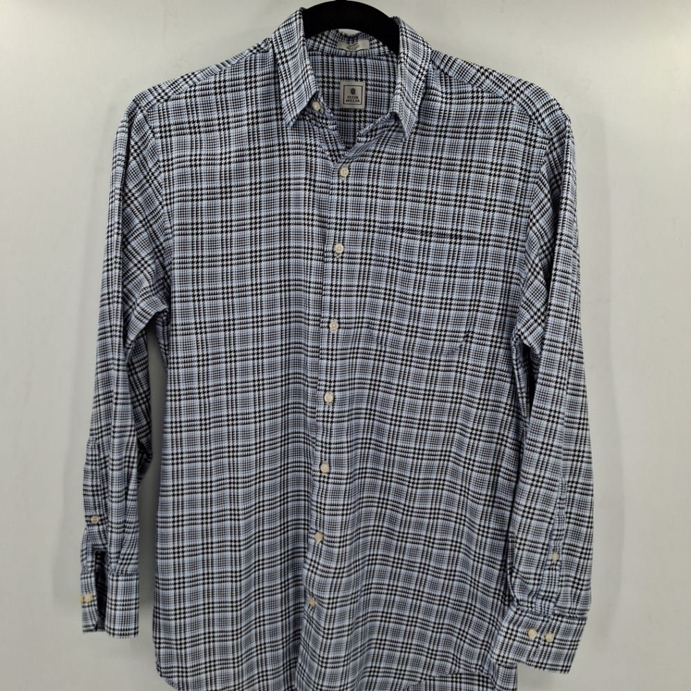 Peter Millar‎ Button Down Shirt Medium Multicolor Herringbone Long Sleeve Cotton
